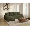 Canapé d'angle convertible coffre CAMPI tissu velours côtelé vert  ang...