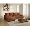 Canapé d'angle convertible coffre CAMPI tissu velours côtelé orange  a...