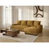 Canapé d'angle convertible coffre CAMPI tissu velours côtelé jaune  an...