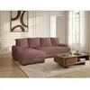 Canapé d'angle convertible coffre CAMPI tissu velours côtelé rose  ang...