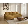 Canapé d'angle convertible coffre CAMPI tissu velours côtelé jaune  an...