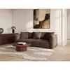 Canapé droit fixe 3 places assise profonde HARLEM marron   BOBOCHIC