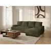 Canapé d'angle convertible coffre CAMPI tissu velours côtelé vert  ang...