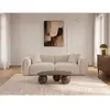 Canapé droit 3 places SIENA tissu chenille blanc   BOBOCHIC
