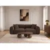 Canapé droit 3 places SIENA tissu chenille marron   BOBOCHIC