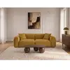 Canapé droit 3 places SIENA tissu chenille jaune   BOBOCHIC