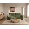 Canapé droit convertible MINORQUE ouverture express tissu chenille ver...