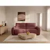 Canapé droit convertible MINORQUE ouverture express tissu chenille rou...