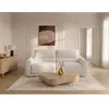 Canapé droit convertible MINORQUE ouverture express tissu chenille bla...