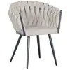Lot de 2 fauteuils de table CHARLOTTE Tissu texturé beige   BOBOCHIC