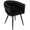 Lot de 2 fauteuils de table CHARLOTTE Tissu velours Noir   BOBOCHIC TU
