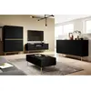 Buffet Bobochic Buffet haut 2 portes 100 cm kasha Pieds or Noir