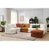 Canapé d'angle fixe 100% modulable PARIS tissu bouclette 3 chauffeuses, 1 méridienne, 1 angle, 1 pouf Multicolore   BOBOCHIC TU