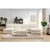 Canapé panoramique fixe 100% modulable PARIS tissu bouclette avec 2 chauffeuses, 2 méridiennes, 1 pouf Beige  Panoramique BOBOCHIC TU