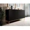 Bobochic - Buffet Buffet 3 portes 150 cm kasha pieds or Noir