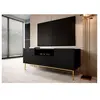 Meuble TV BOBOCHIC - Meuble TV 150 cm avec niche KASHA Pieds or Noir