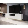 Bobochic meuble tv 150 cm avec niche kasha pieds or blanc KASHA