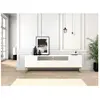 Bobochic - Meuble tv Meuble tv avec niche 200 cm kasha Pieds or Blanc