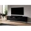 Meuble tv Bobochic Meuble tv avec niche 200 cm kasha Pieds noirs Noir