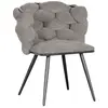 Lot de 2 chaises CHLOE Tissu texturé Gris foncé   BOBOCHIC TU
