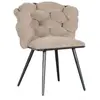 Lot de 2 chaises CHLOE Tissu texturé Marron clair   BOBOCHIC TU