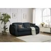 Canapé droit convertible CEZANNE ouverture express tissu bouclette ble...