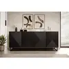 Buffet 4 portes 200 cm ALICE pieds en métal Chêne et noir   BOBOCHIC TU