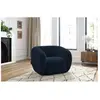 Fauteuil & pouf Bobochic Fauteuil celine tissu lisse Bleu foncé