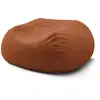 Pouf ultra moelleux MERIBEL tissu imitation fourrure orange   BOBOCHIC