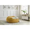 Pouf ultra moelleux MERIBEL tissu imitation fourrure jaune   BOBOCHIC