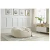 Pouf ultra moelleux MERIBEL tissu imitation fourrure blanc   BOBOCHIC