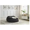 Bobochic pouf ultra moelleux meribel tissu bouclette noir VOLTAIRE