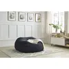 Bobochic pouf ultra moelleux meribel tissu bouclette bleu foncé VOLTAIRE