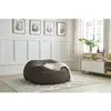Pouf ultra moelleux MERIBEL tissu bouclette Marron   BOBOCHIC TU