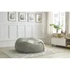 Pouf ultra moelleux MERIBEL tissu bouclette gris clair BOBOCHIC