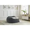 Pouf ultra moelleux MERIBEL tissu imitation fourrure gris foncé   BOBOCHIC