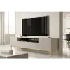 Bobochic meuble tv avec niche 200 cm kasha pieds or beige KASHA