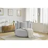 Bobochic fauteuil cesar tissu bouclette gris clair CESAR