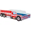 HT MEUBLES Lit enfant Camion de pompier avec matelas et sommier inclus 160 cm x 80 cm