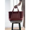 Abaco Studio - Sac à main en Velours de Cuir Belly Bordeaux - 35x21x12...