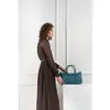 Abaco Paris - Sac à main en Cuir jett bleu canard - 22x33x11 cm OS
