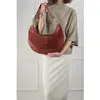Abaco Paris - Sac porté épaule en Velours de Cuir Kael bordeaux - 28x4...