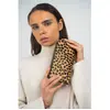1987 by Abaco - Portefeuille en Cuir edge motif leopard noir - 20x11x3...