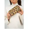1987 by Abaco - Portefeuille en Cuir edge motif leopard camel - 20x11x...