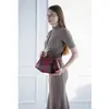 Abaco Studio - Sac bandoulière en Cuir Lara Bordeaux/Noir - 20x28x8 cm...