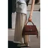 1987 by Abaco - Sac à main en Velours de Cuir Neva bordeaux - 28x22x10...