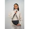1987 by Abaco - Sac bandoulière en Cuir raily noir - 23x7x8 cm OS