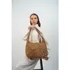 1987 by Abaco - Sac porte épaule en Velours de Cuir kaelis motif leopa...
