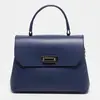 Abaco Studio - Sac à main en Cuir Laurie bleu marine - 27.5x20 cm OS