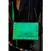 1987 by Abaco - Sac bandoulière en Cuir iris vert - 20x16x10.5 cm OS